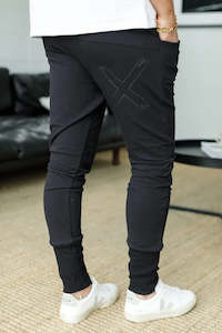 Pants: Apartment Pants Winter Weight - Black w Black X outline