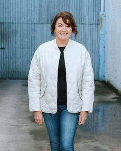 Coats: Talei Quilt Bomber / Cream