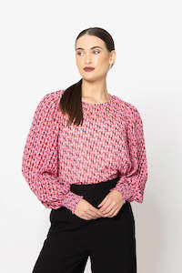 Seeking Lola: Winsome Blouse - Cherry Geo