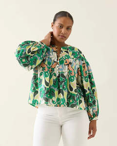 Aurora Button Blouse - Paisley