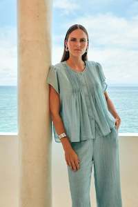 Eb Ive: Orsula Button Top - Nimbus