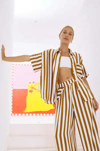 Eb Ive: Treville Stripe Shirt - Caramel