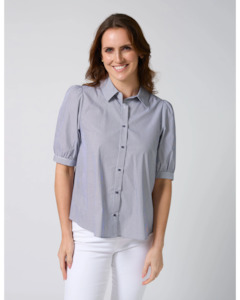 Stella Gemma: Asha Blouse - Navy White Stripe