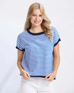Stella Gemma: Laneway Top / Cobalt Stripe