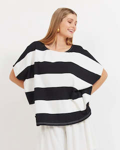 Jardin Stripe TShirt - Black