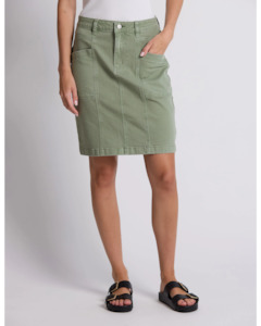 Strike Skirt - Khaki Denim