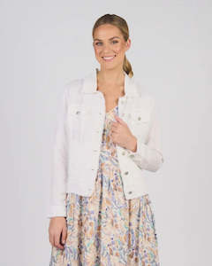 Vassalli: Linen Jacket with Frayed Seams - White