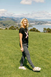 Home Lee: Jackie Tee - Black with Blossom Berry X