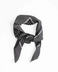 Accessories: Polka Square Scarf - Black