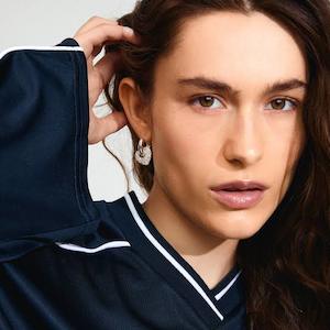 Accessories: Dune Recycled Crystal Earrings - Silver Plated - Crystal