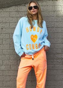 Hammill Co: Aqua Howdy Cowboy Vintage Sweat