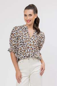 Seeking Lola: Relaxed Butterfly Top / Latte Leopard