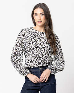 Seeking Lola: Gratitude Top - Sage Leopard