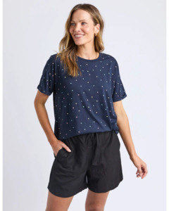 Tops: Festive Spot Tee / Navy