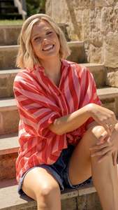 Tops: Palermo Stripe Shirt / Poppy
