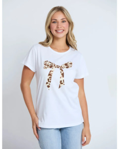 Classic Tee White / Summer Leopard Bow