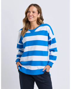 Elm: Billie Block Stripe Sweater / Royal Blue & White