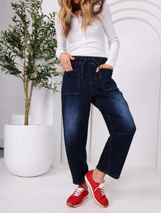 Pants: Leo Barrel Jean / Ink