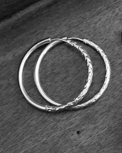 Accessories: 1047-0051 Pure Steel Hoop Beaten - Silver