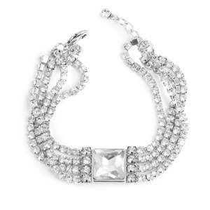 3018-0733 Statements Bracelet - Square Crystal Silver