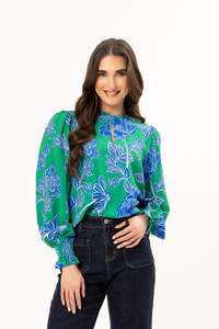 Movement Blouse/ Blue Bloom