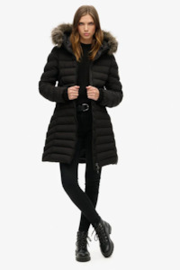Activewear Sale: Fuji Faux Fur Hood Mid Length