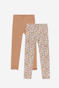 Activewear Sale: Ribbed Legging Set | Wildflower/Grapefruit