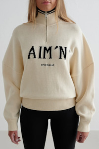 College Knitted Half Zip