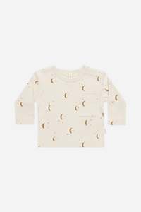 Kids Clothing: LS Pocket Tee | Moons/Nat
