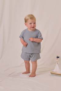 Waffle Tee + Short Set| Blue