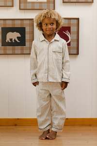Kids Jumpsuits Onsies: LS Pajamas | Forest Stripe