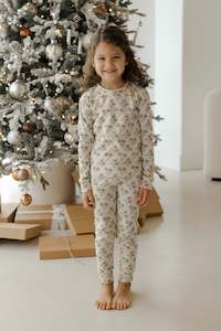 Organic LS PJ Set| Holiday Floral