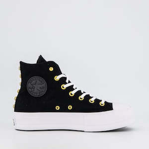 Converse: Womens CT All Star Lift Studded High Top | Black/Gold