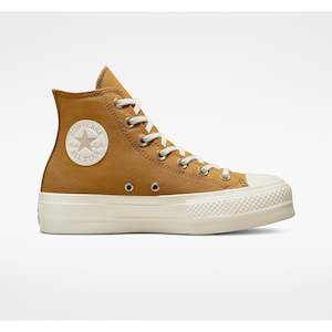 Converse: Womens Chuck Taylor Lift Elevated Gold Hi - Burnt Honey/Light Gold/Egret