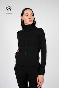 Thermal Active Full Zip LS Top | Black