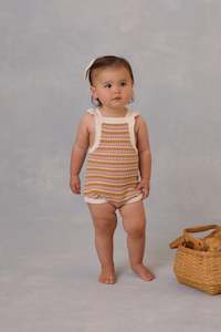 Mini Goals: Crochet Romper | Pink Stripe