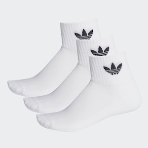 Mid Ankle Socks 3pk | White/Black
