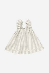 Kids Dresses: Ruffled Tank Dress | Sky Stripe