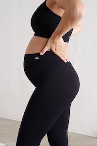 Tights Guide: Maternity Ribbed Seamless Tights | Black
