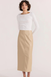Staple The Label: Mira Faux Lather Midi Skirt
