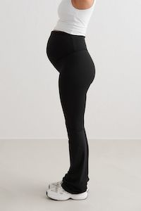 Full Length Leggings: Sense Maternity Flare Tight | Black