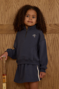 Kids Tops: Half Zip Sweatshirt| Navy