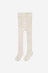 Girls Kids Clothing: Ribbed Tights | Natural