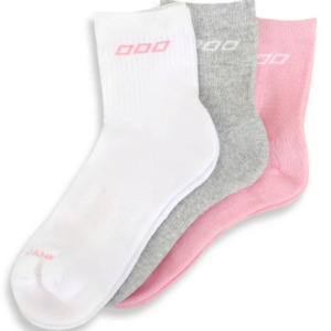 3PK LJ Quarter Crew Socks