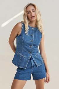 Lena Denim Vest | Heritage Blue