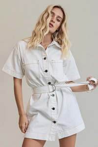 Sunny Denim Dress | Vintage White