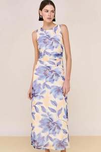 All: Fleur Mesh Midi Dress | Blurred Floral