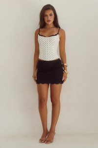 Valerie Lace Mini Skirt | Black