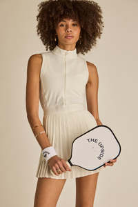 Slam Pleated Tennis Dress | White