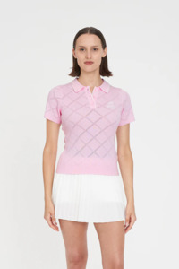 Womens Diamond Knit Polo | Petal